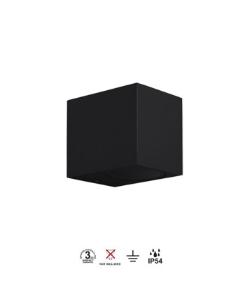 KANDANCHU * APLIQUE EXTERIOR CUAD. 1L*GU10 NEGRO